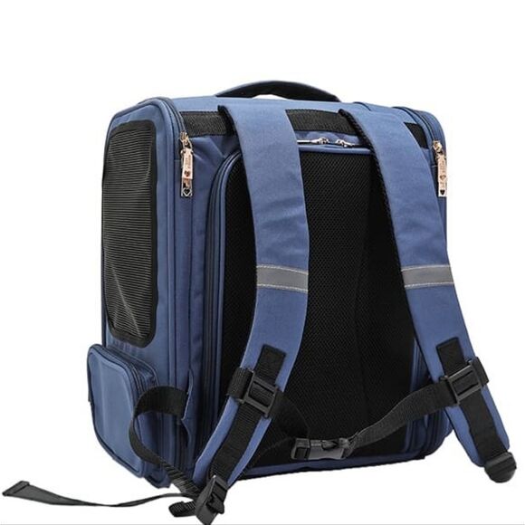 Nicole Lee USA Expandable Cat Dog Pet Carrier Backpack In Blue - Picture 8 of 12